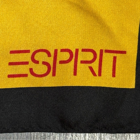 Vintage 1990’s Esprit 100% Silk Scarf Made In Japan Geometric Pattern 35x 35 In - Picture 2 of 5